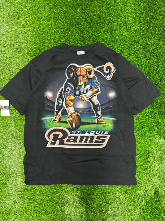 Vintage St Louis Rams Liquid Blue Center Deadstock Tee (XL)