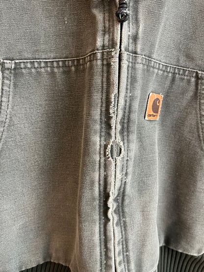 2006 Carhartt J130 Moss Green Distressed Jacket (L Tall)