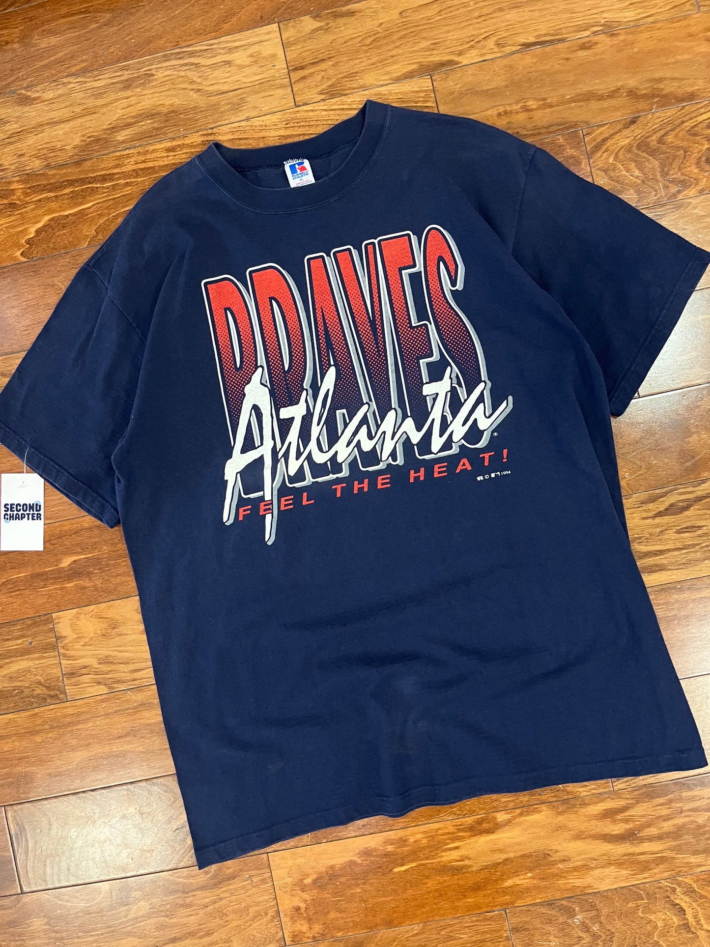 1994 Atlanta Braves Russell Vintage MLB Spell Out Tee (XL)