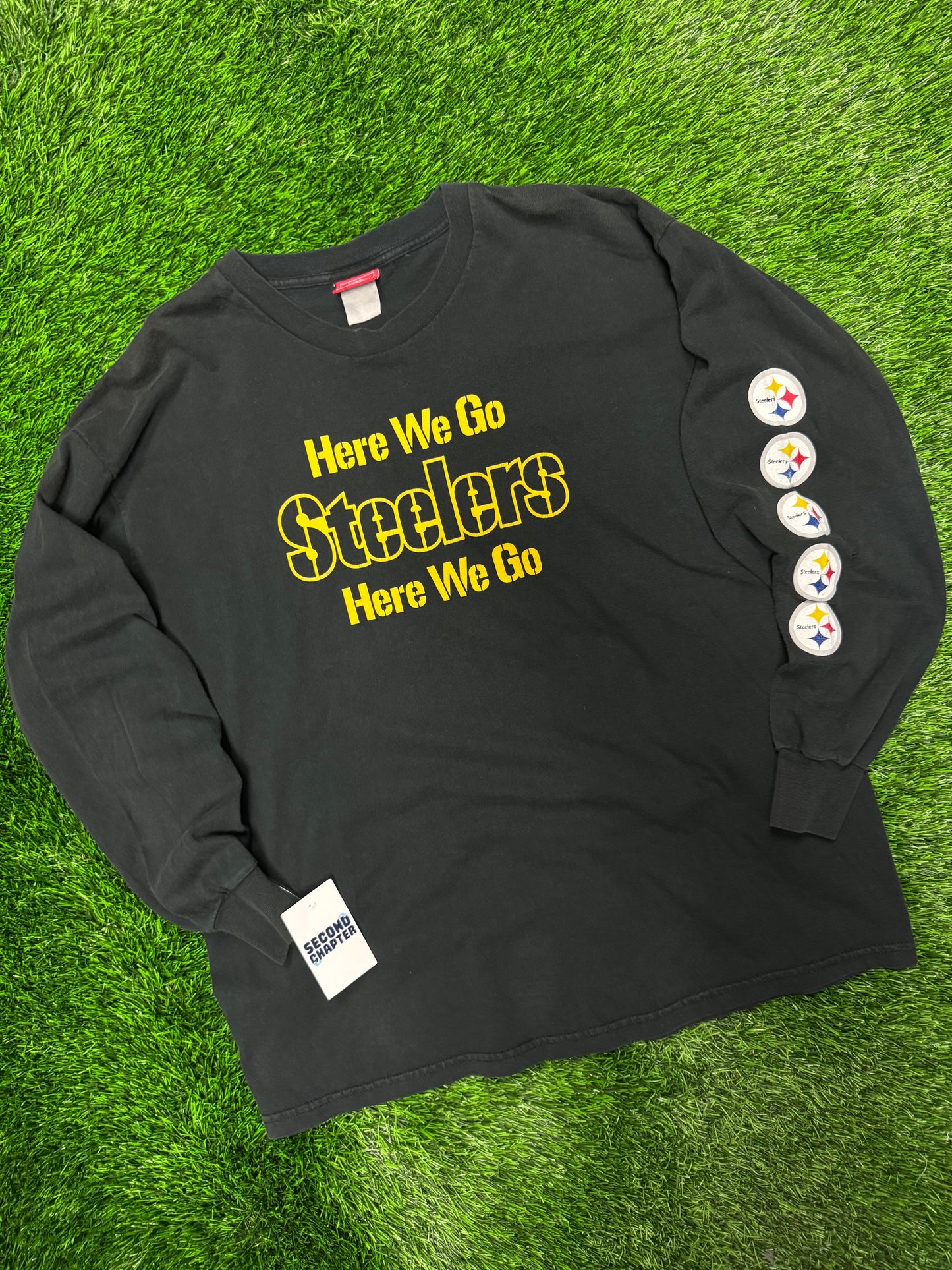 00s Pittsburgh Steelers Here We Go Long-Sleeve Shirt (XL)