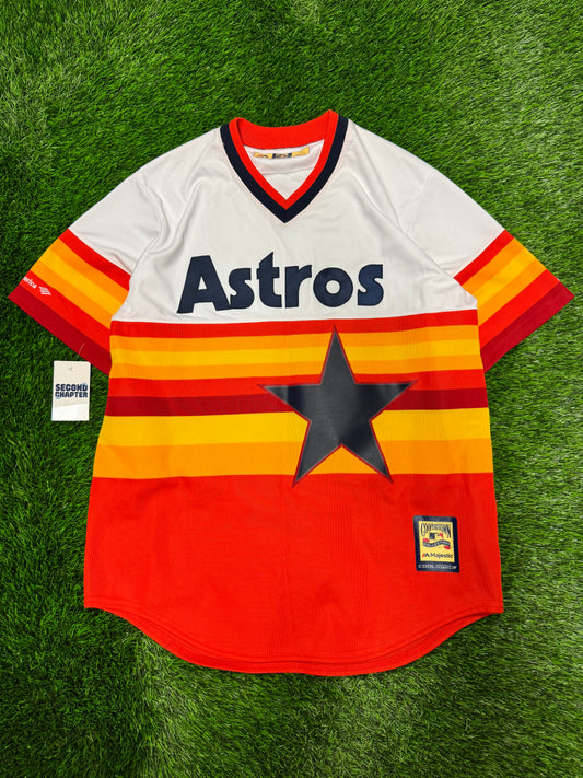 Houston Astros Majestic Rainbow Stripe MLB Baseball Jersey (L)