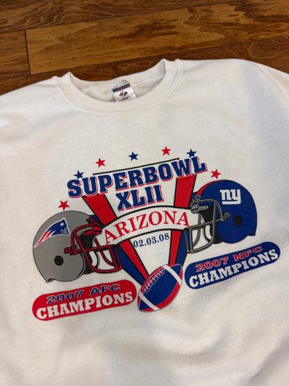 2007 Patriots VS Giants Super Bowl Vintage Crewneck (XL)