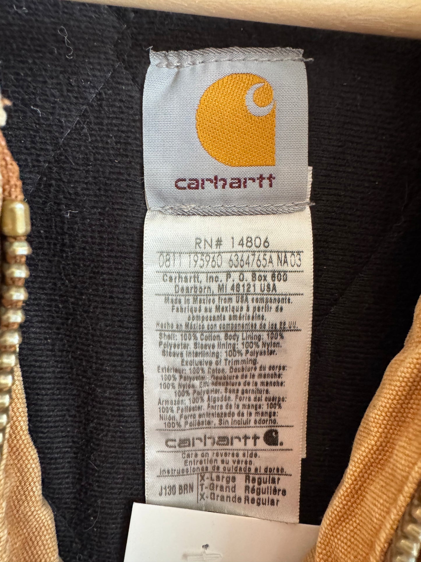 2011 Carhartt Dark Brown Hooded Workwear Jacket (XL)