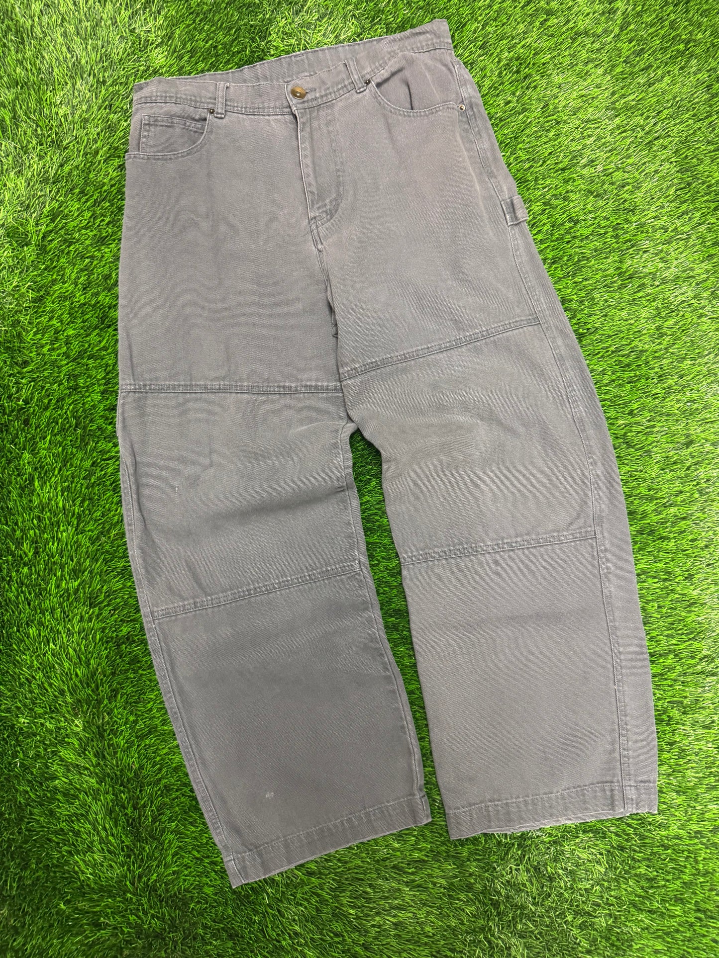 00s Vintage No Boundaries Double Knee Grey Carpenter Pants (32 x 30)