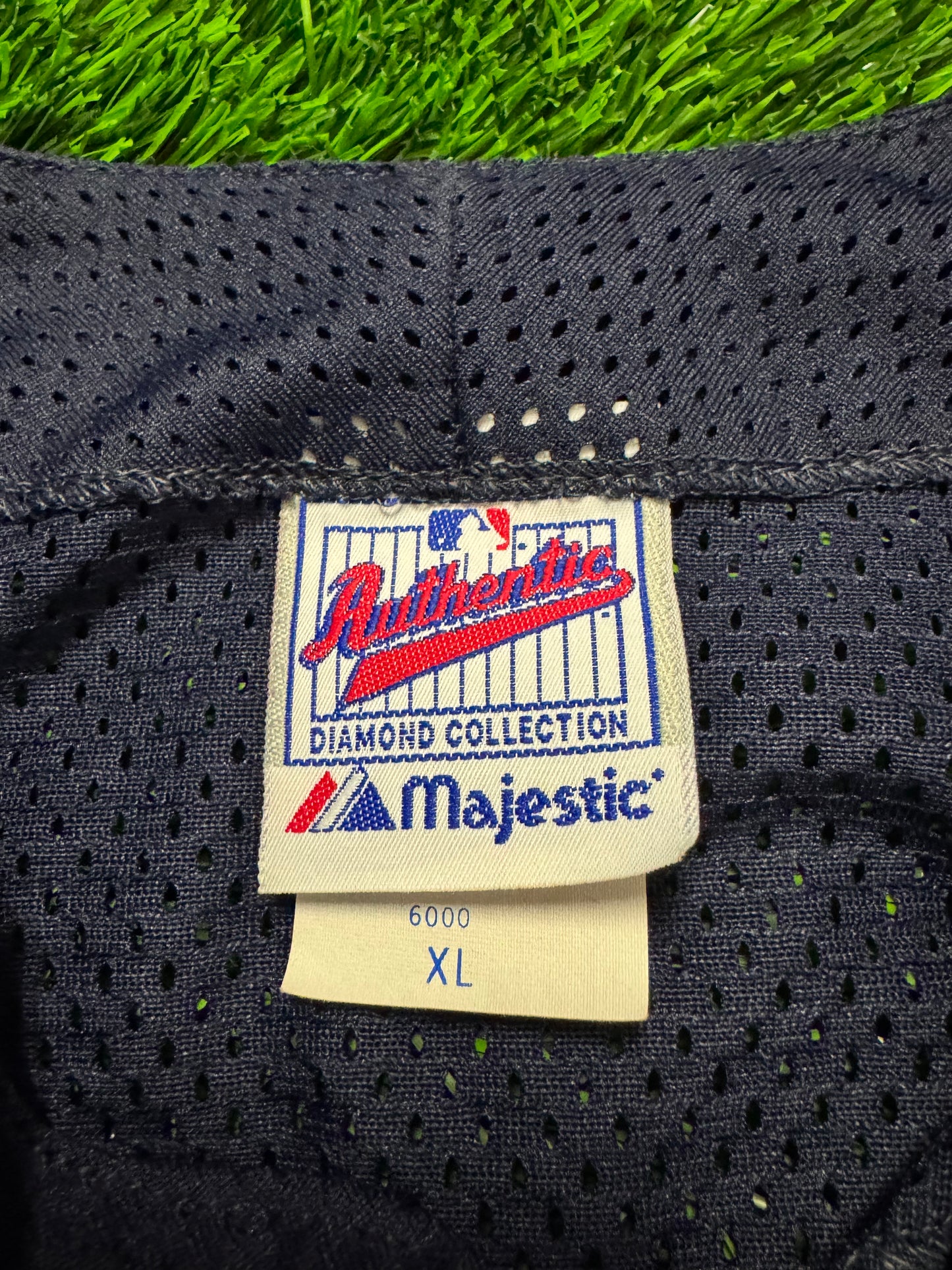 90s New York Yankees Majestic Diamond Collection Vintage MLB Mesh Baseball Jersey (XL)