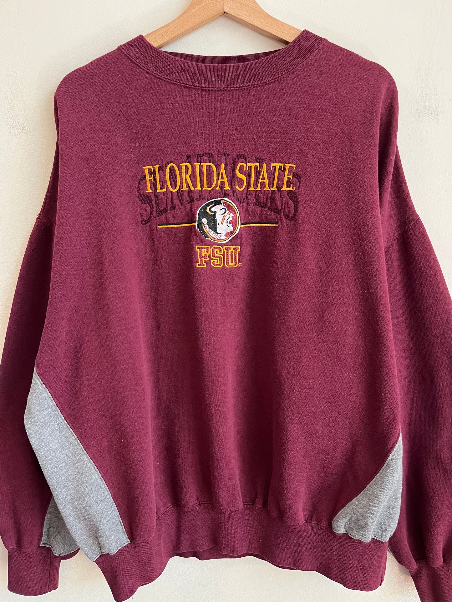 90s Florida State University Spell Out Crable Sportswear Crewneck (XL)