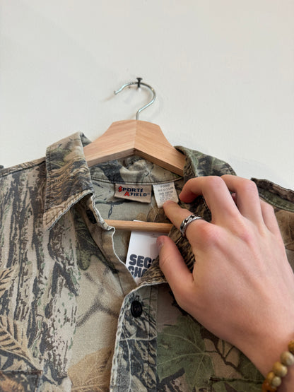 90s Realtree Camo Sports Field Button Up Flannel (M)
