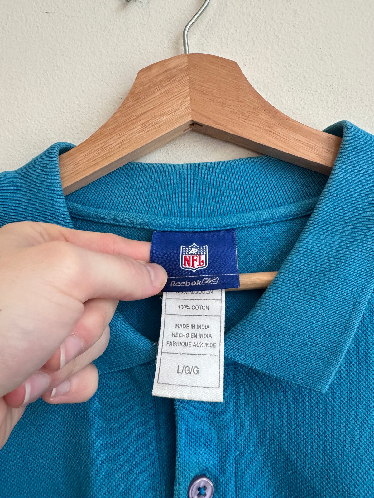 00s Carolina Panthers Reebok Blue Collar Shirt (L)