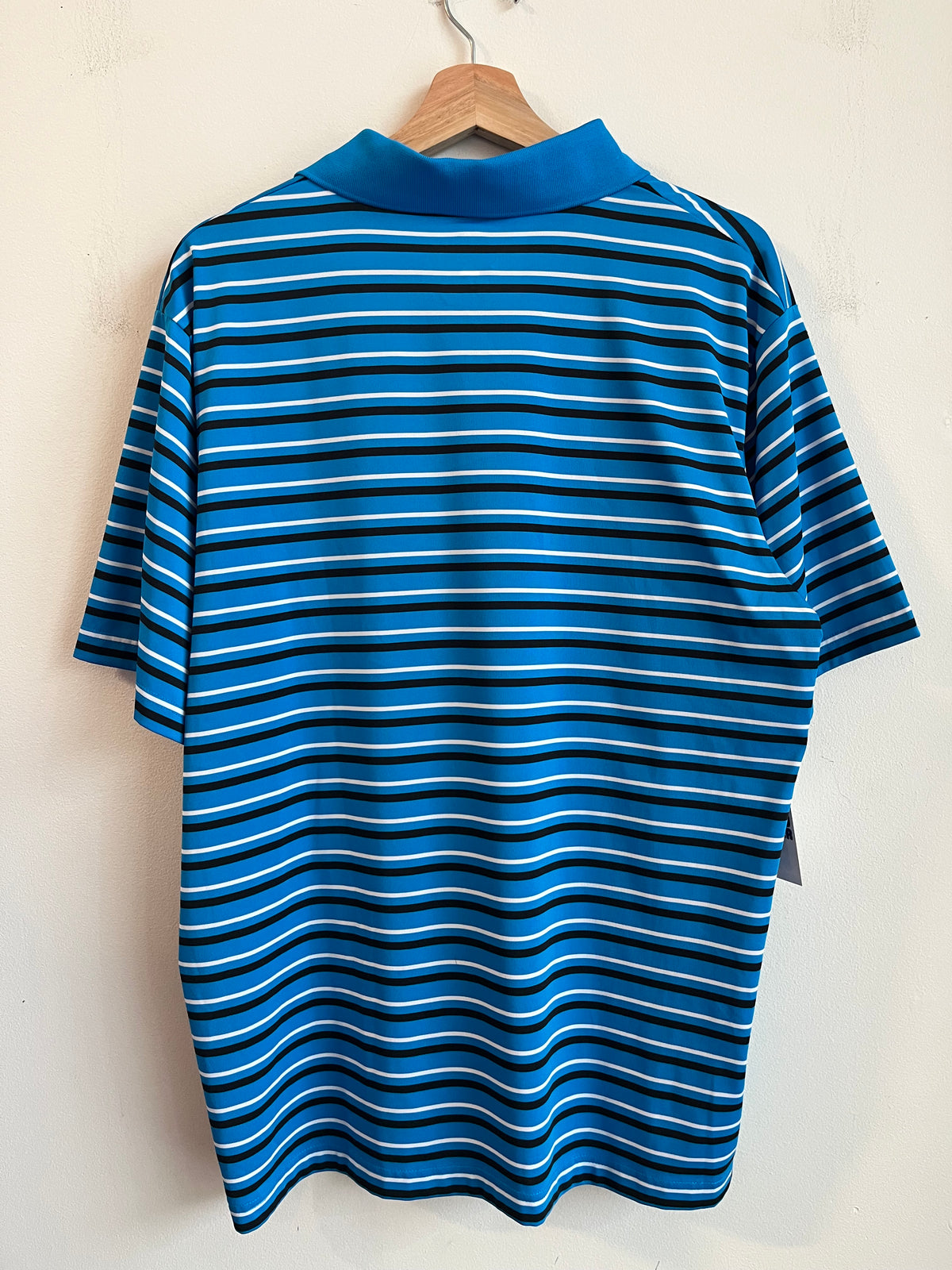 2010s Carolina Panthers Majestic Striped Golf Polo Shirt (L)