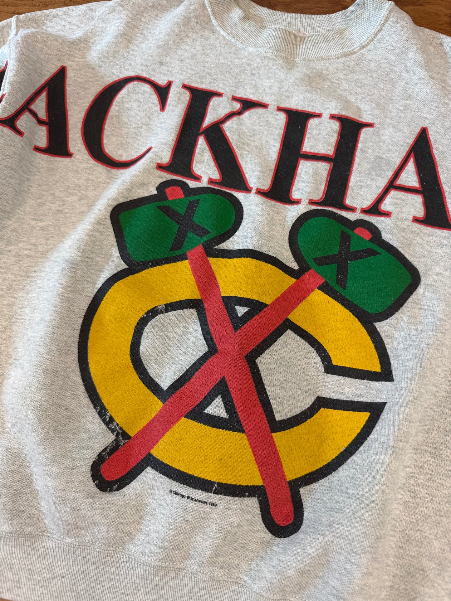 90s Chicago Blackhawks Big Spell Out Vintage Crewneck (XL)