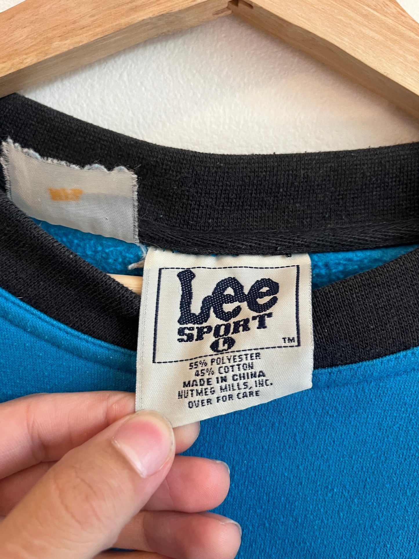 90s Carolina Panthers Blue Lee Sports Embroidered Crewneck (L)