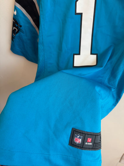 2010s Carolina Panthers Cam Newton Blue Nike NFL Jersey (S)