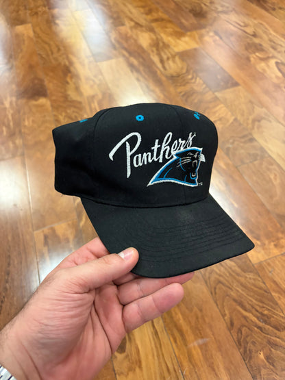 90s Carolina Panthers Black Embroidered Hat (OS)
