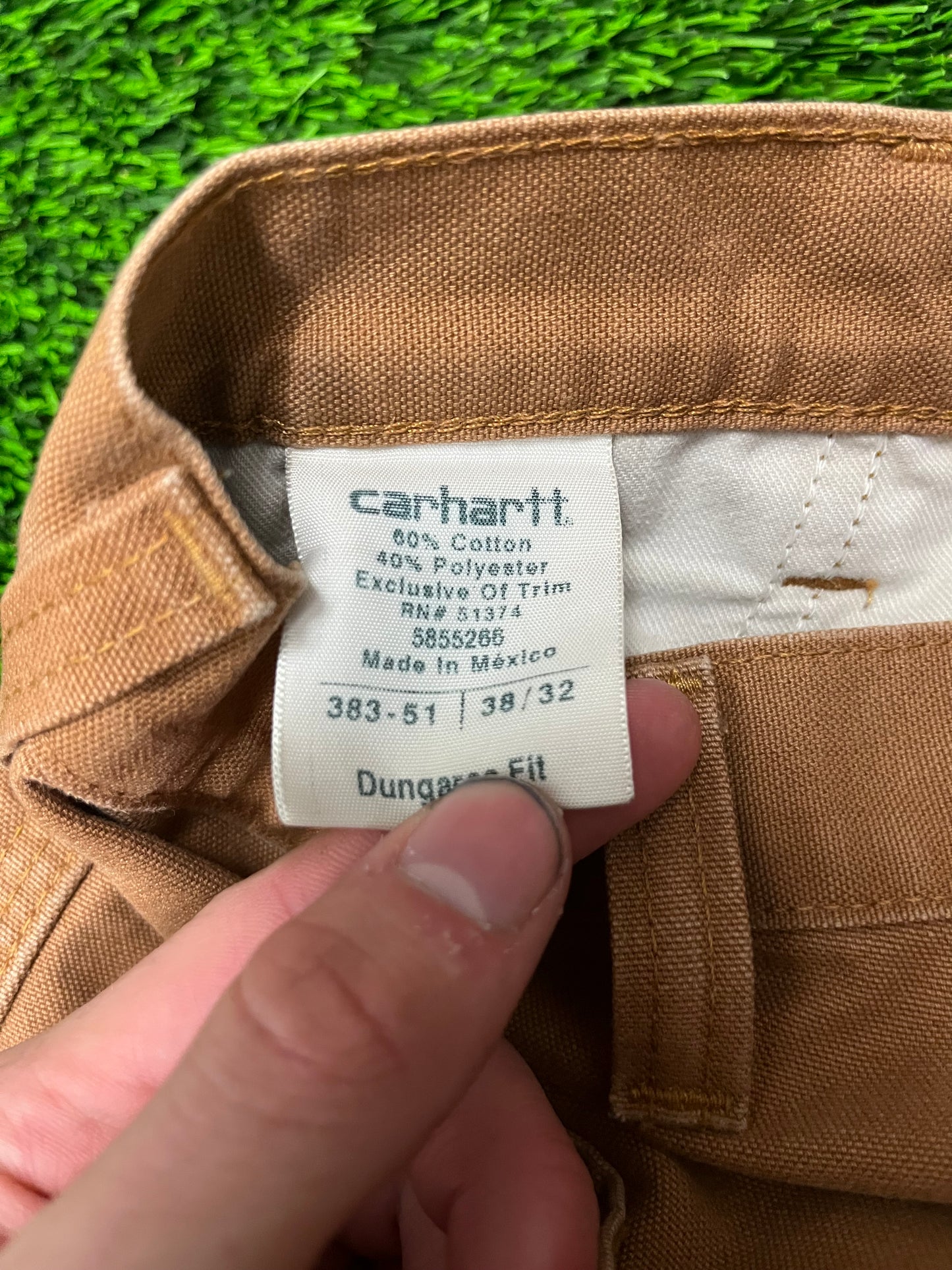 Carhartt Dark Tan Paint Splatter Workwear Pants (38 x 32)