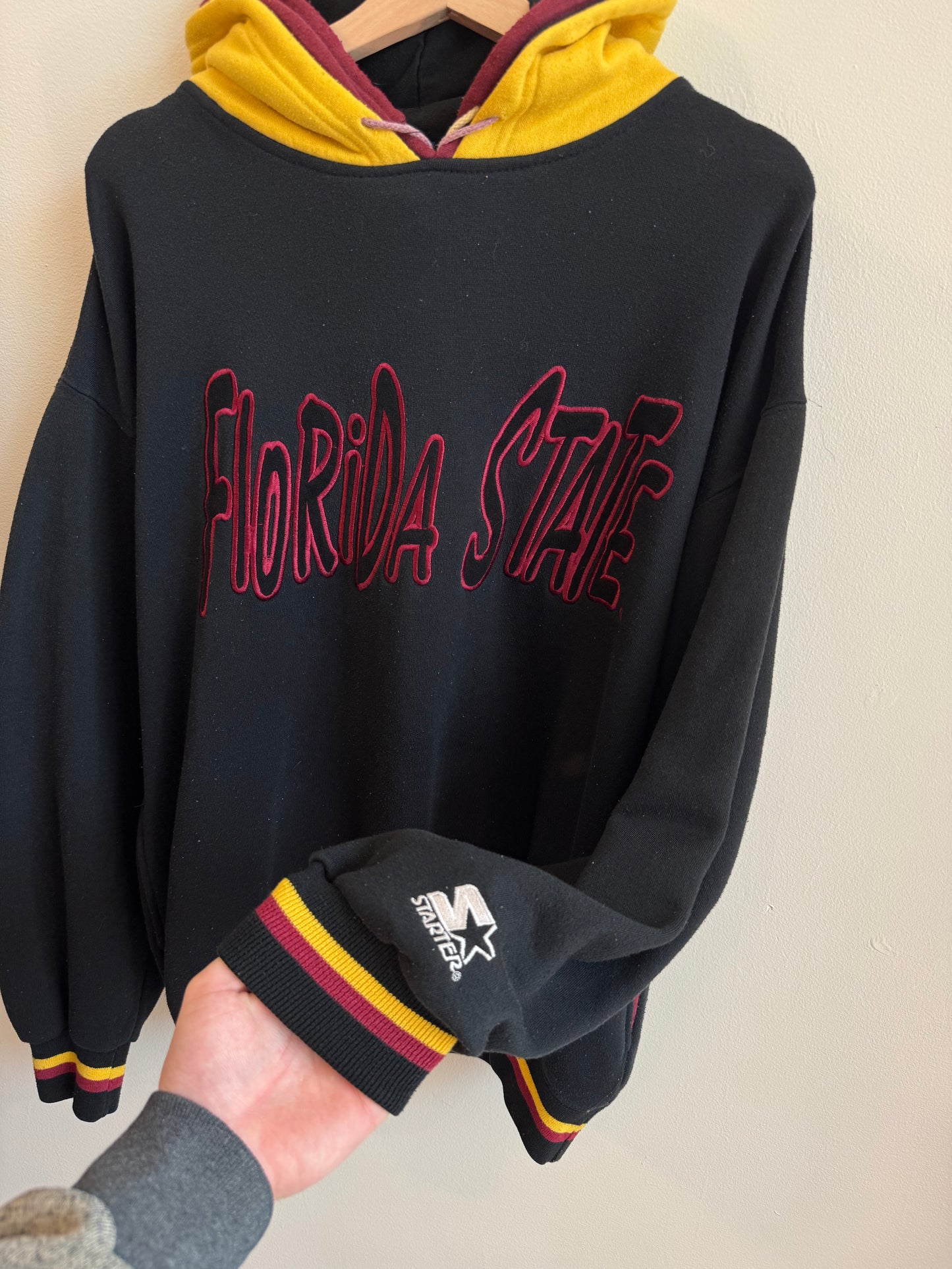 90s Florida State (FSU) Starter Double Hood Hoodie (L)