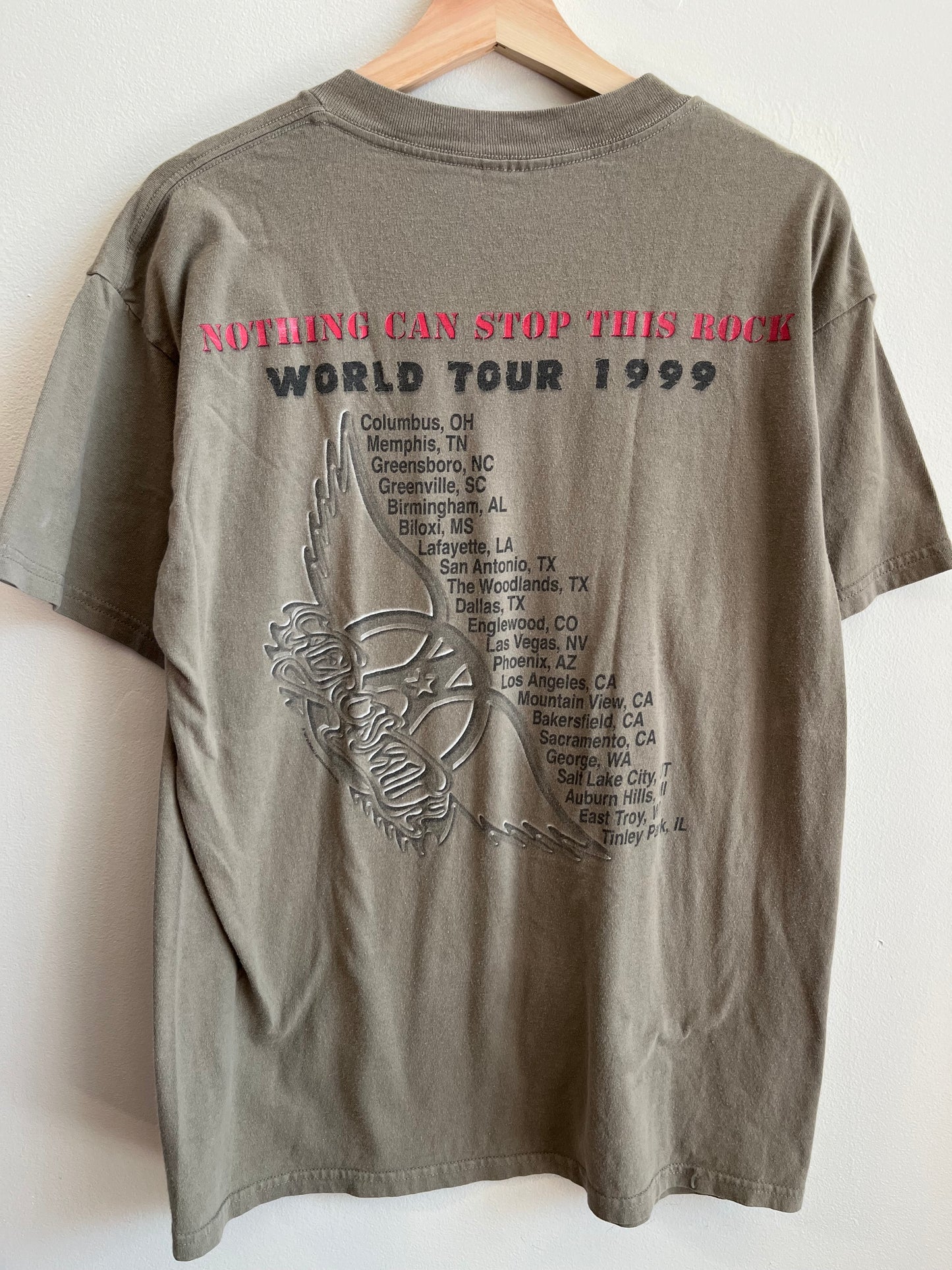 1999 Aerosmith World Tour Green Music Tee (L)