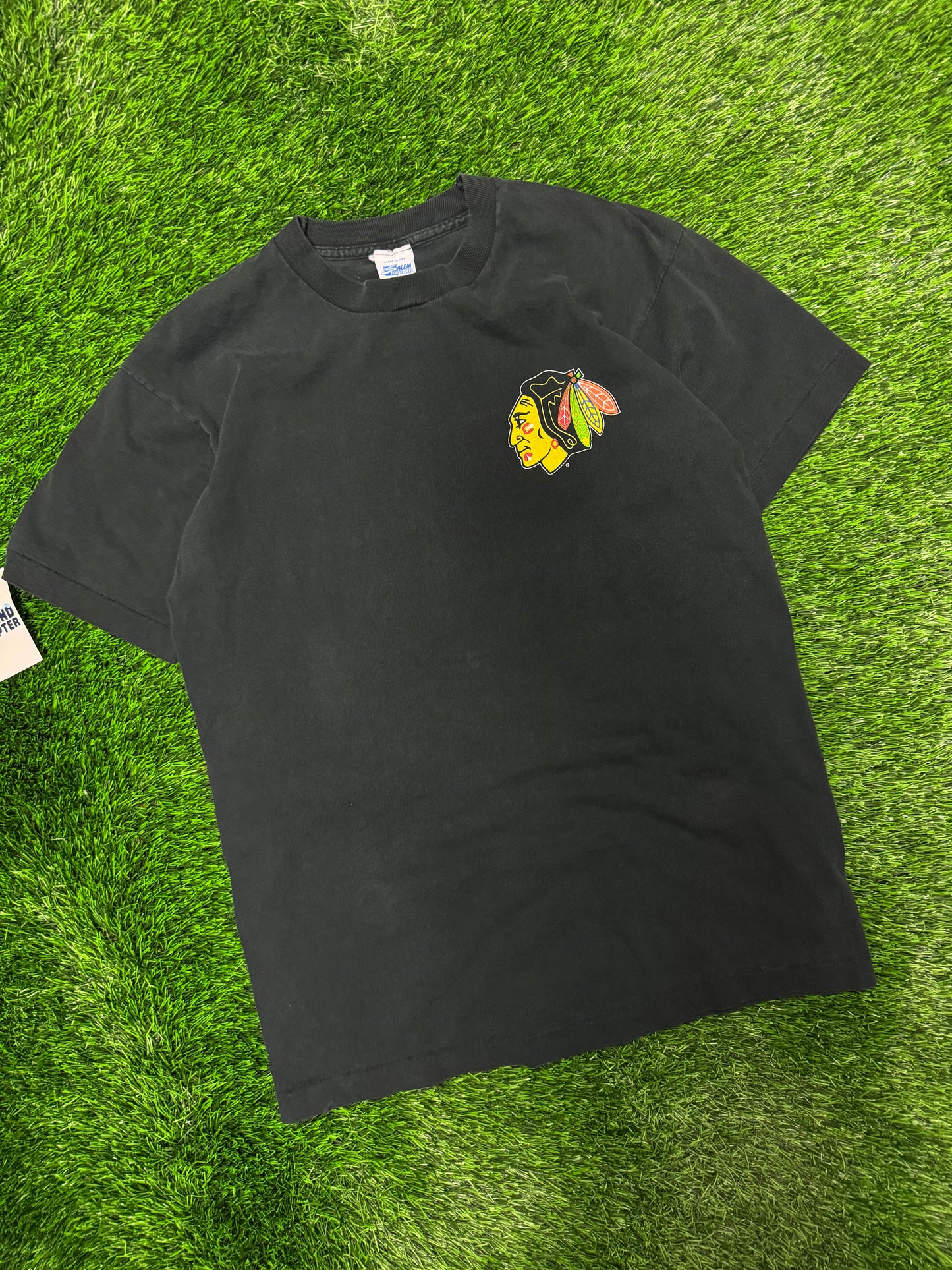 90s Chicago Blackhawks Big Back Graphic Vintage Salem Tee (M)