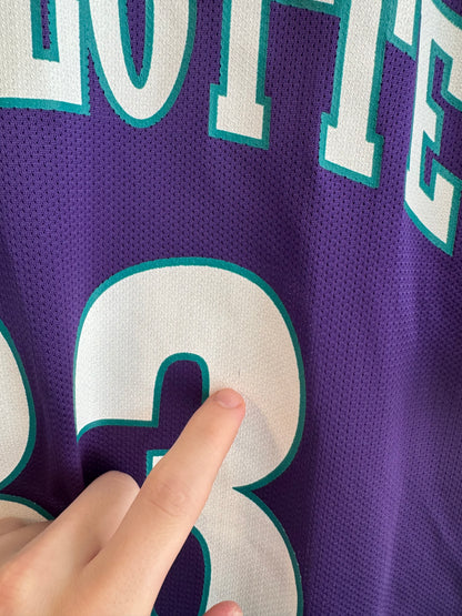 90s Charlotte Hornets Alonzo Mourning Champion Vintage Purple Jersey (M)