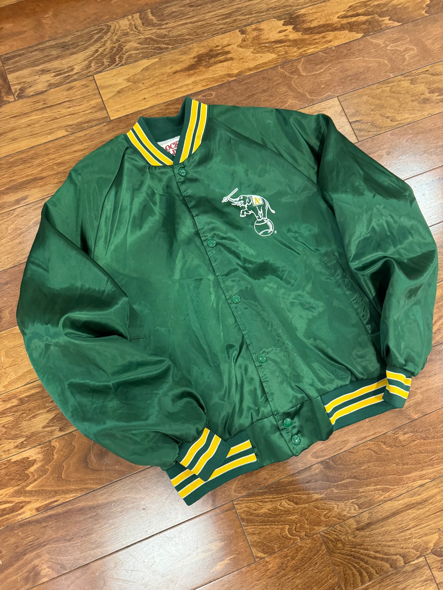 1992 Oakland Athletics Vintage Locker Line Satin Jacket (M)
