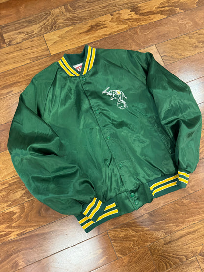 1992 Oakland Athletics Vintage Locker Line Satin Jacket (M)