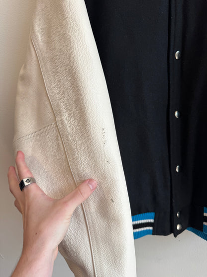 00s Carolina Panthers Gridiron Leather Varsity Jacket (L)