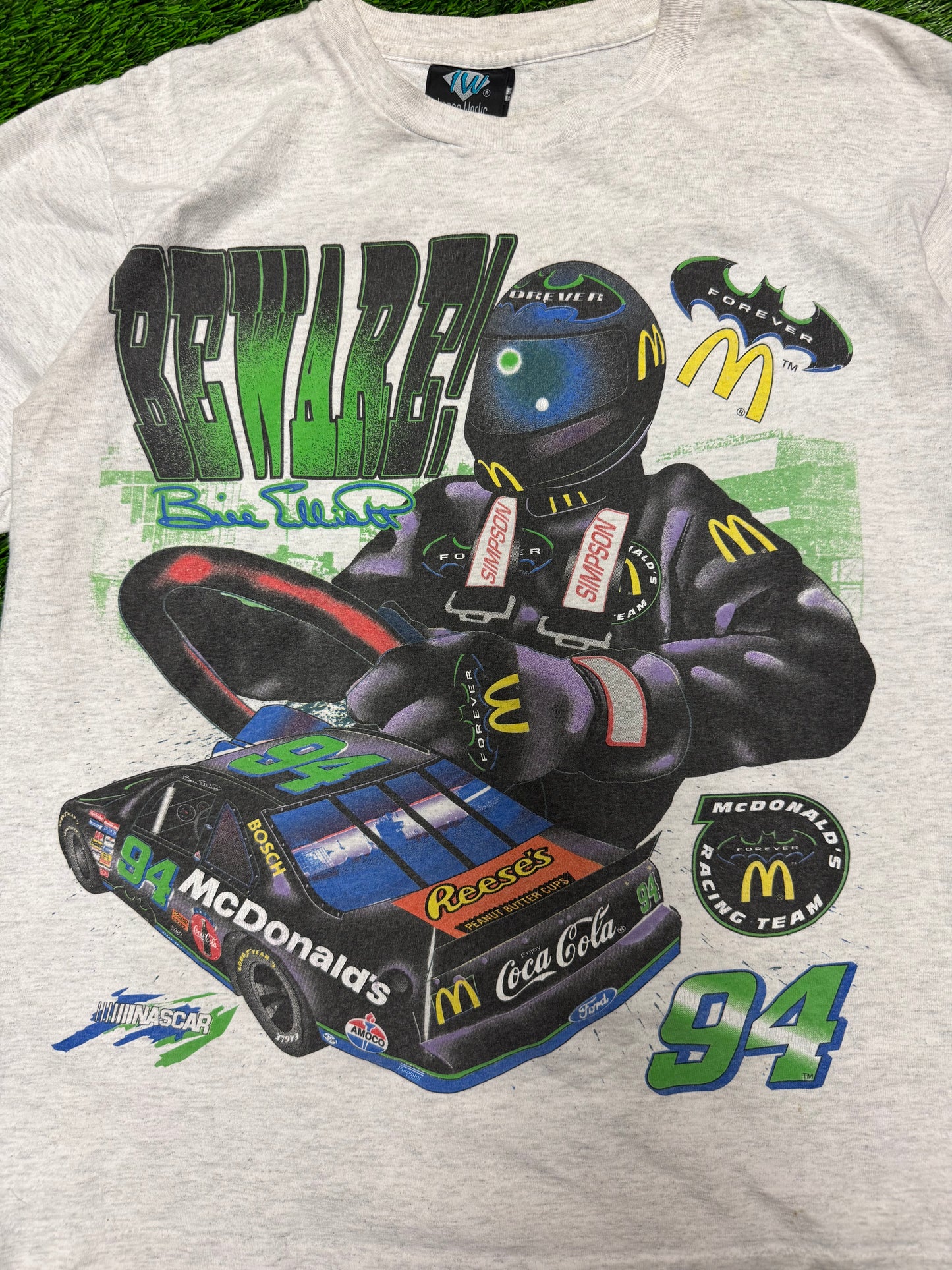 1995 Bill Elliot Vintage Nascar Batman Forever McDonalds DC Racing Tee (L)