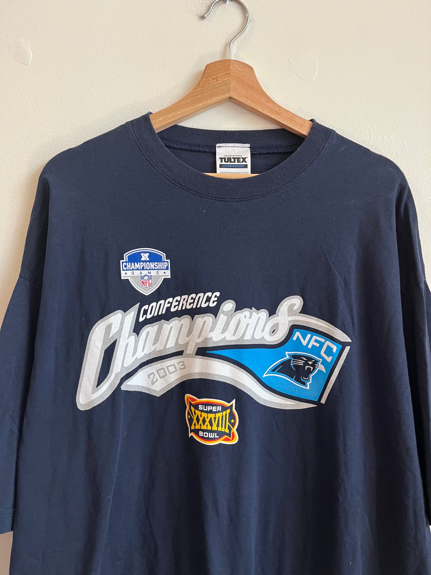 2003 Carolina Panthers Conference Champions Navy Tee (XXL)