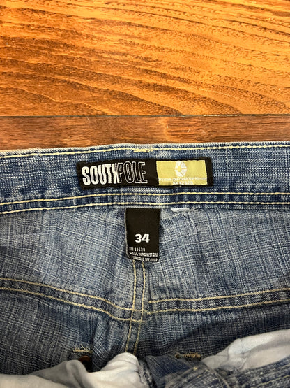00s South Pole Tan Tab Baggy Jeans (34)