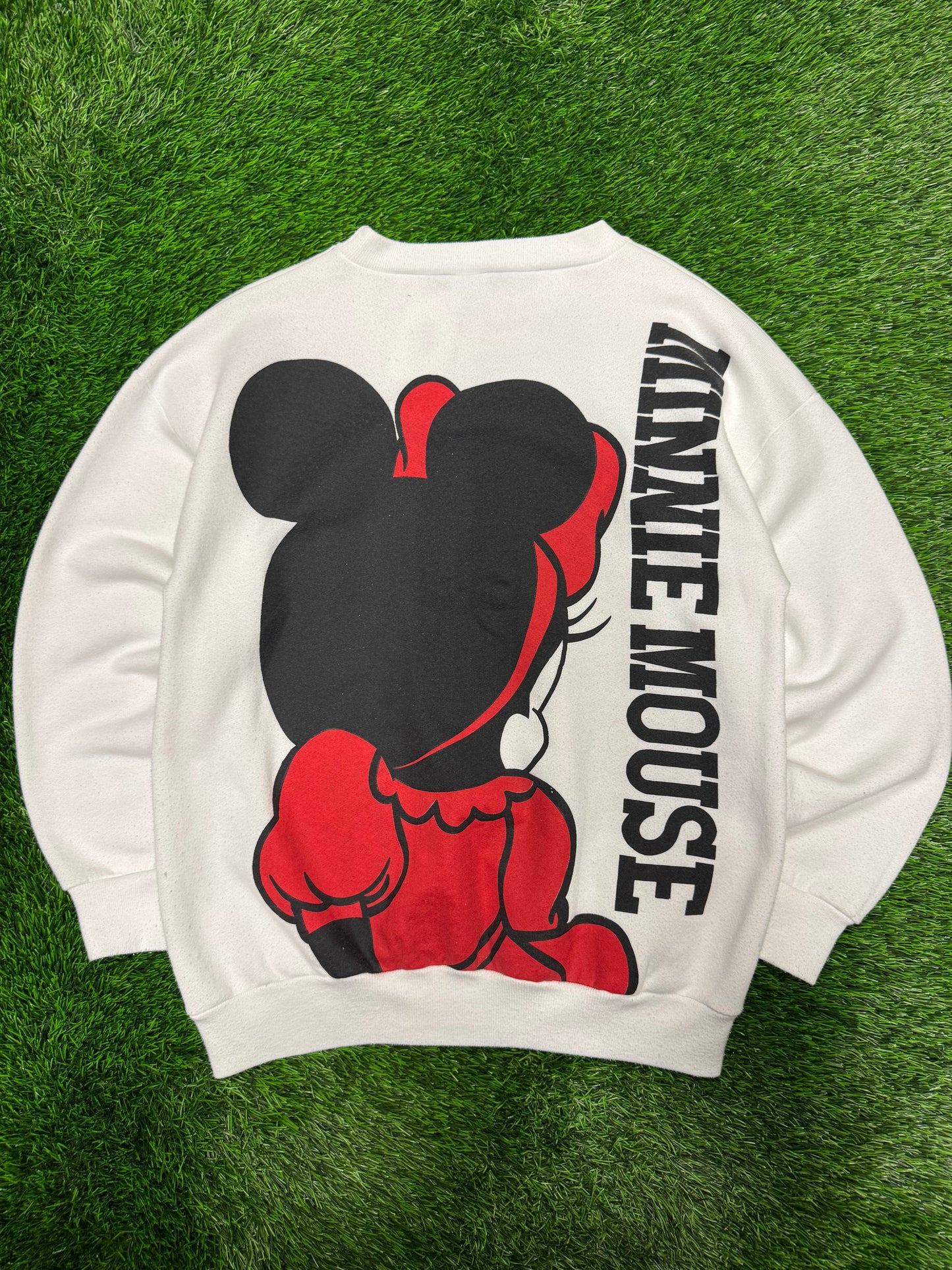 80s Minnie Mouse Front/Back Graphic Vintage Crewneck (M)