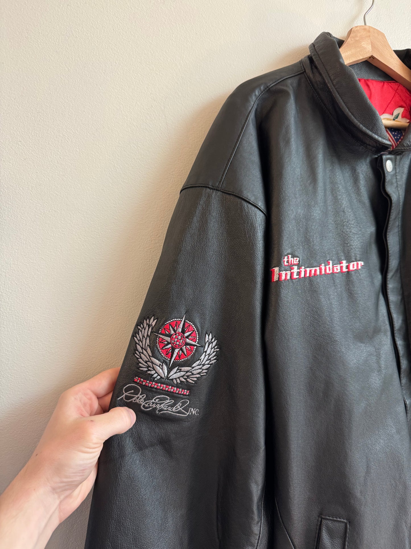 90s Dale Earnhardt Jeff Hamilton Racing The Intimidator Leather Jacket (XXL)