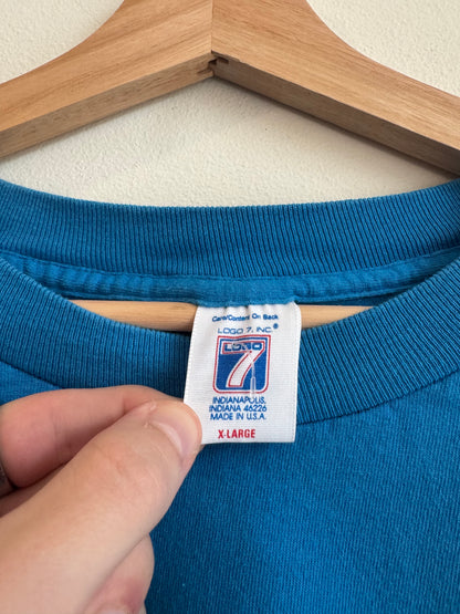 1995 Carolina Panthers Electric Blue Logo 7 Tee (XL)