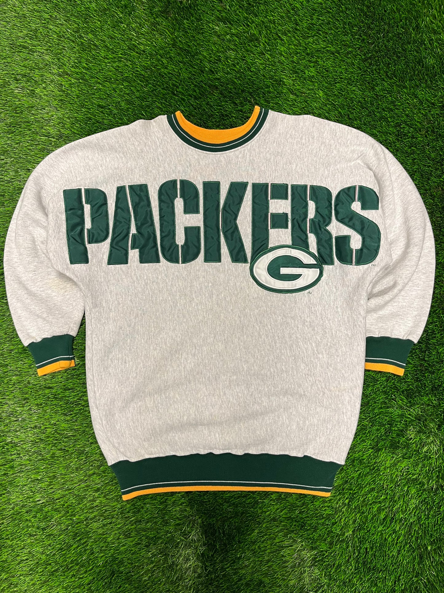 90s Green Bay Packers Legends Spell Out Crewneck (L)