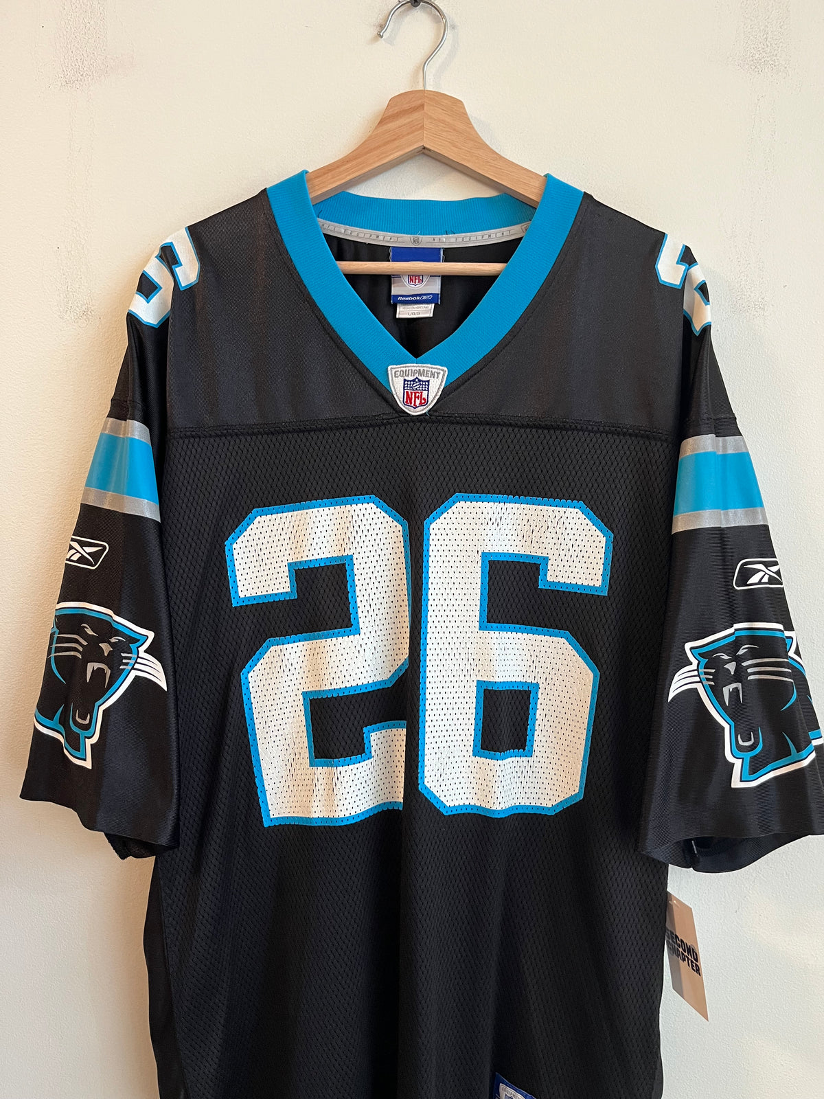 00s Carolina Panthers Deshaun Foster Home Reebok Jersey (L)