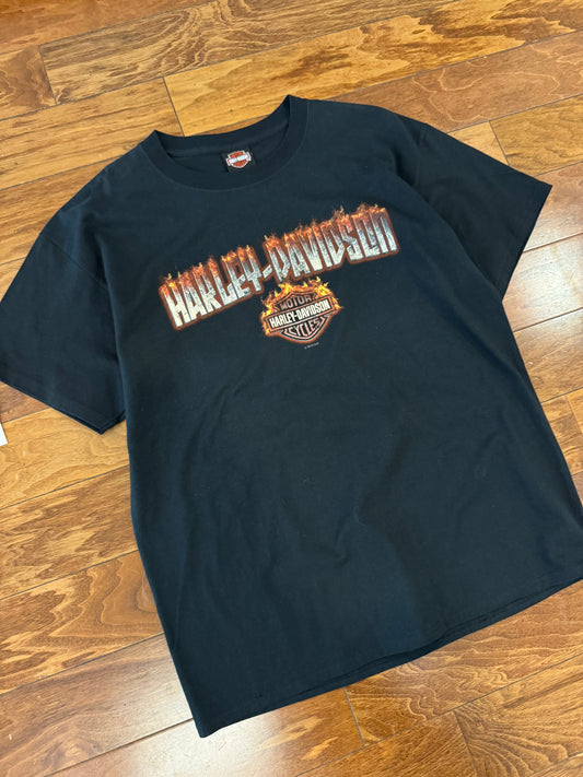 2013 Harley Davidson Florida Flames Spell Out Vintage Tee (L)