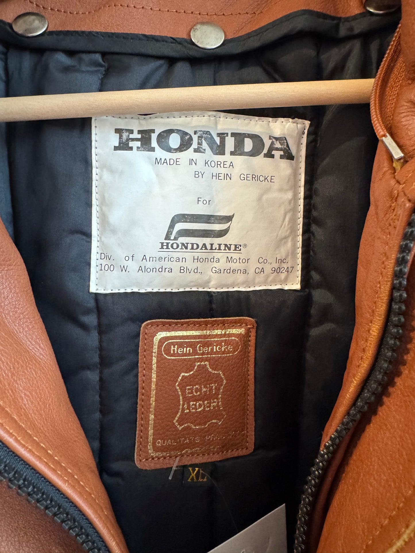 90s Honda Hein Gericke Vintage Leather/Denim Biker Jacket (XL)