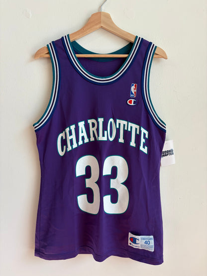 1990s Charlotte Hornets Alanzo Mourning Purple Champion Jersey (S)