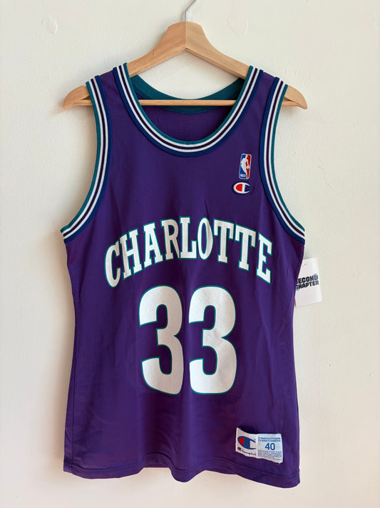 1990s Charlotte Hornets Alanzo Mourning Purple Champion Jersey (S)