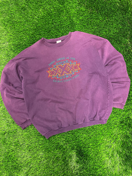 1996 Arizona Super Bowl Faded Purple Crewneck (XL)