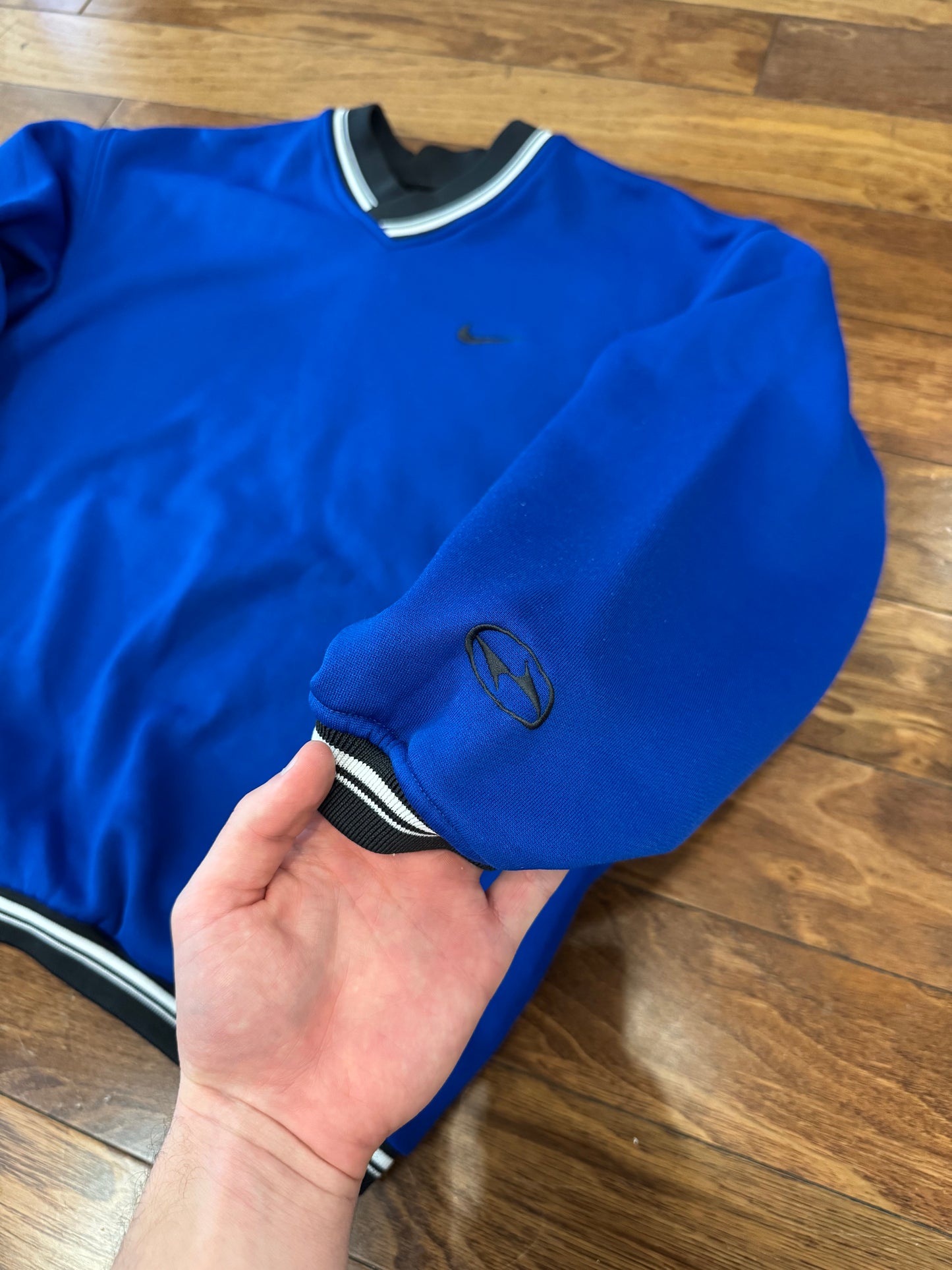 90s Nike Fit Essential Swoosh Blue Crewneck (M)