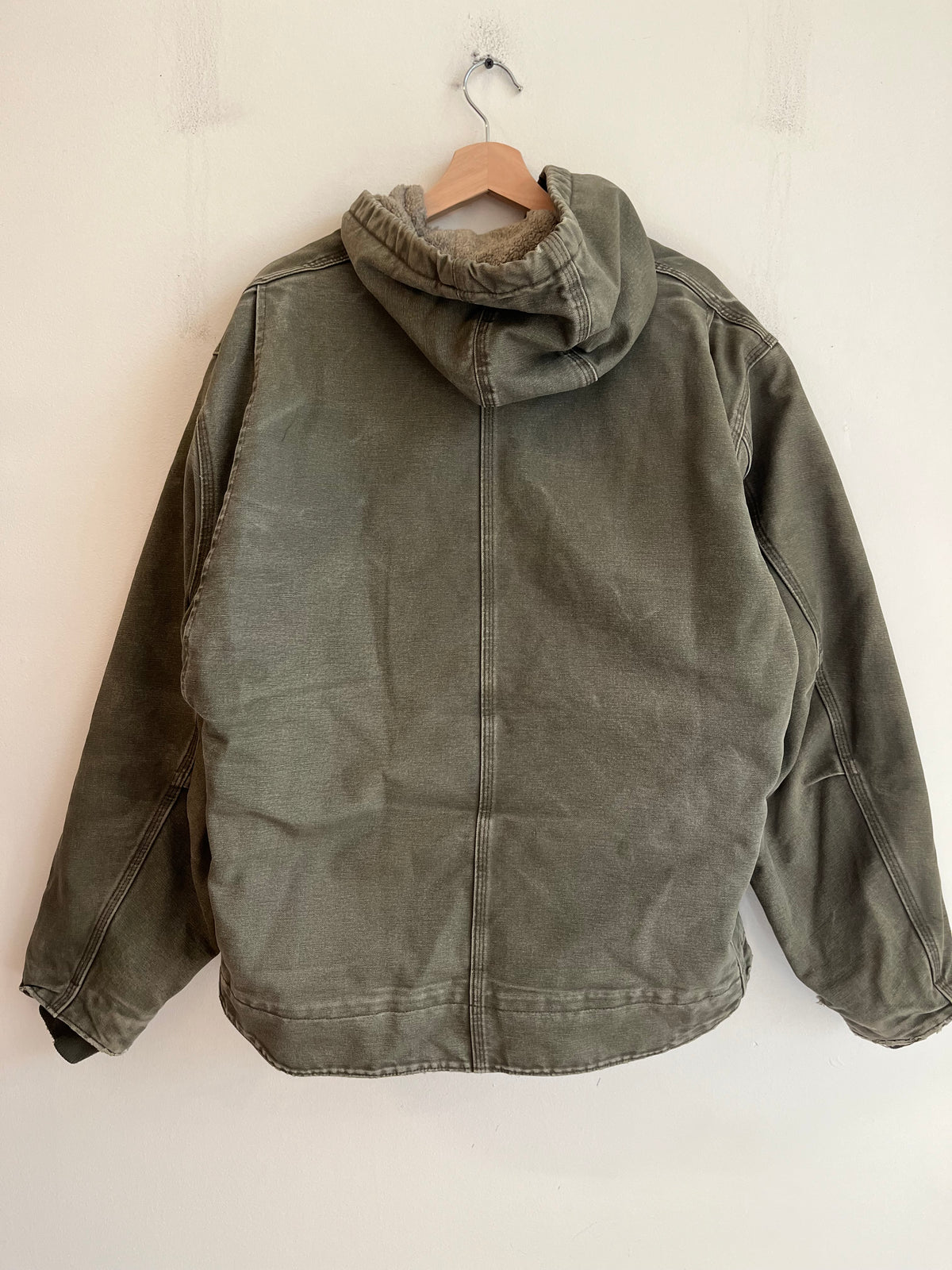 2012 Carhartt J141 ARG Faded Distressed Sherpa Lined Jacket (XL)
