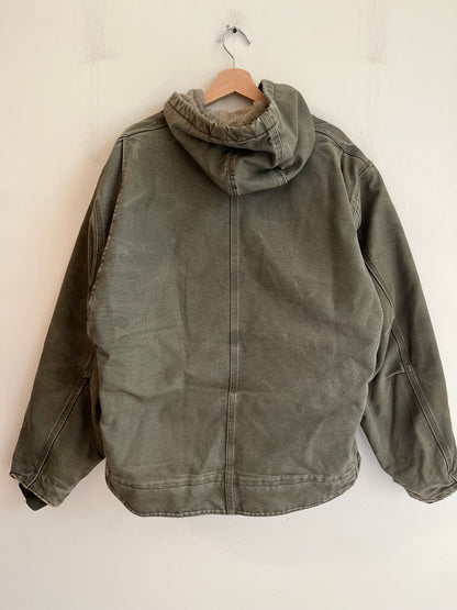 2012 Carhartt J141 ARG Faded Distressed Sherpa Lined Jacket (XL)