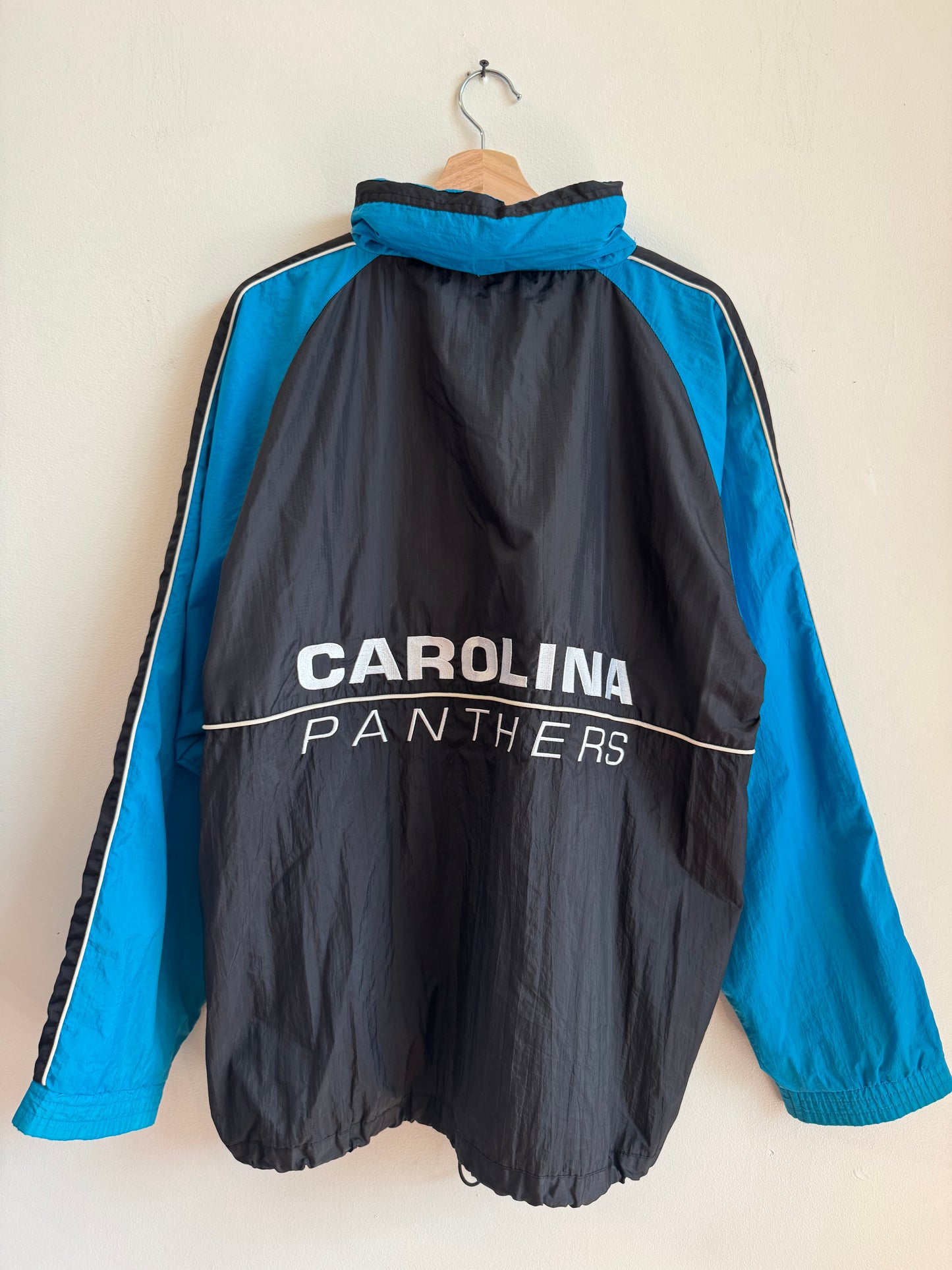 90s Carolina Panthers Logo Athletic Spell Out Windbreaker (M)