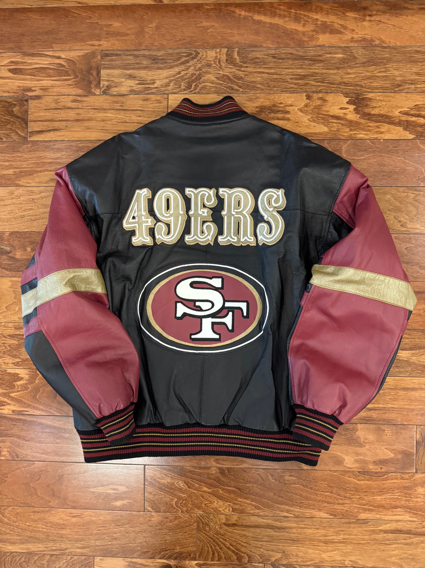 90s San Francisco 49ers Carl Banks Rare Leather Jacket (XL)
