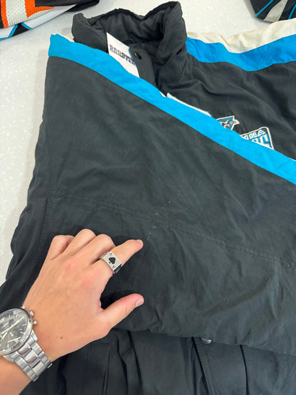 90s Carolina Panthers Reebok Striped Puffer Jacket (L)