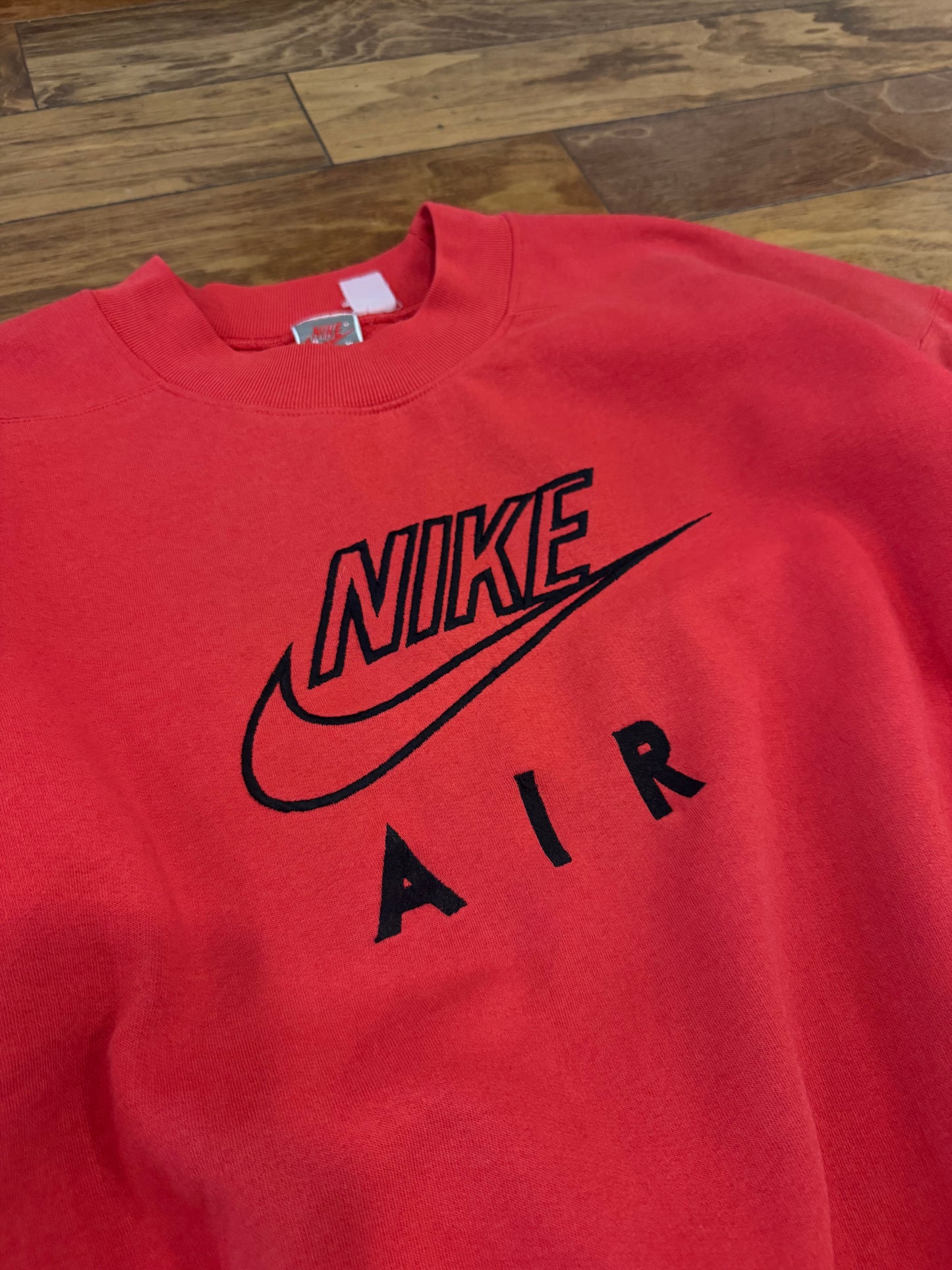 90s Nike Air Spell Out Red Vintage Crewneck (L)