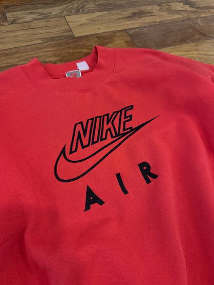 90s Nike Air Spell Out Red Vintage Crewneck (L)