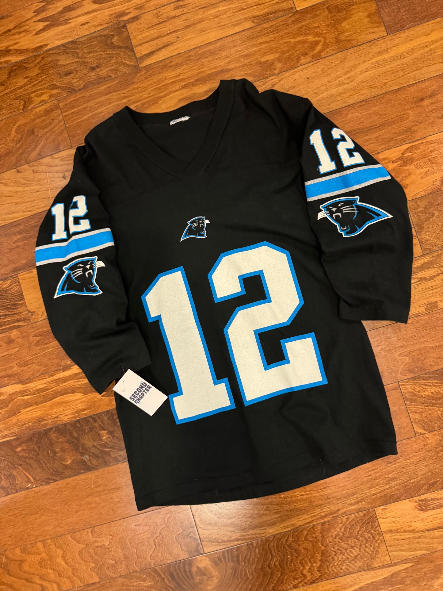 1997 Carolina Panthers Kerry Collins #12 Quarter Sleeve Shirt (L)