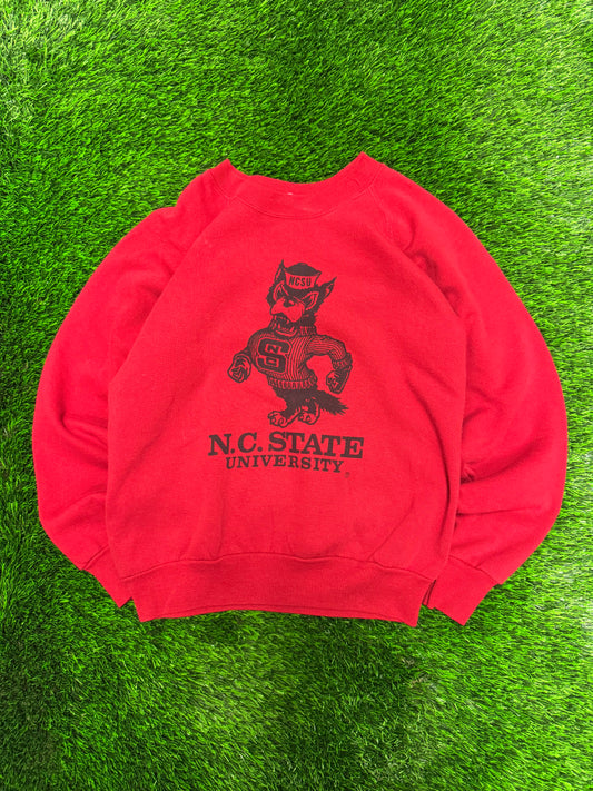 80s NC State University Wolfpack Mascot Vintage Crewneck (M)