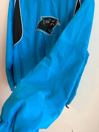 2008 Carolina Panthers NFL Blue Embroidered Cat Windbreaker (M)