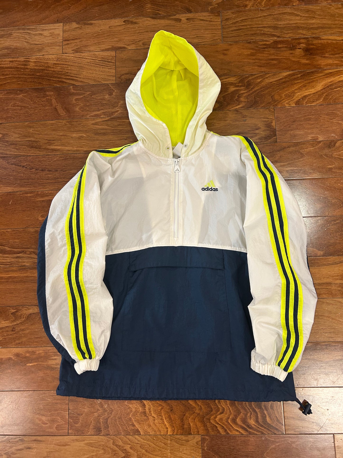 90s Adidas Neon/White Vintage Windbreaker (M)